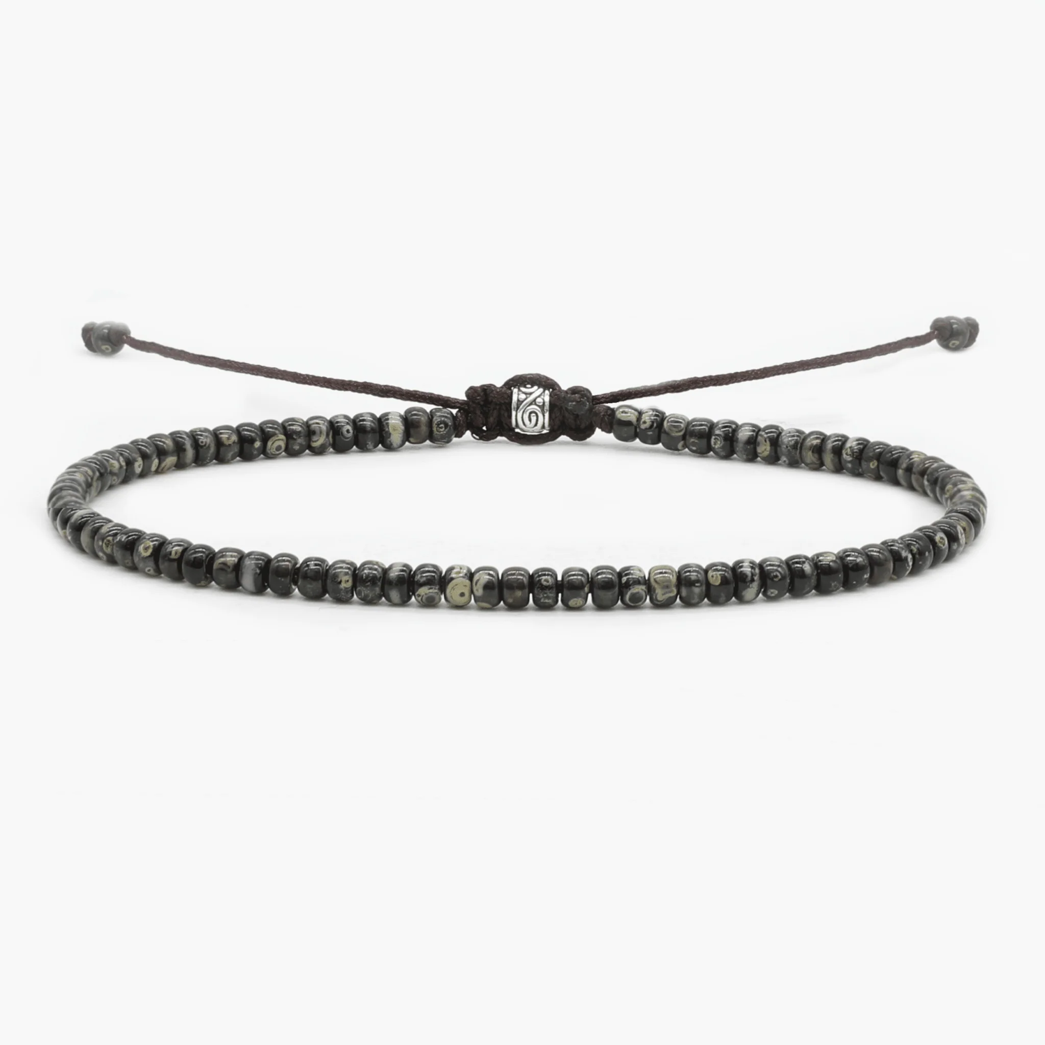 2mm Glass Beads Bracelet (Dyed Black)