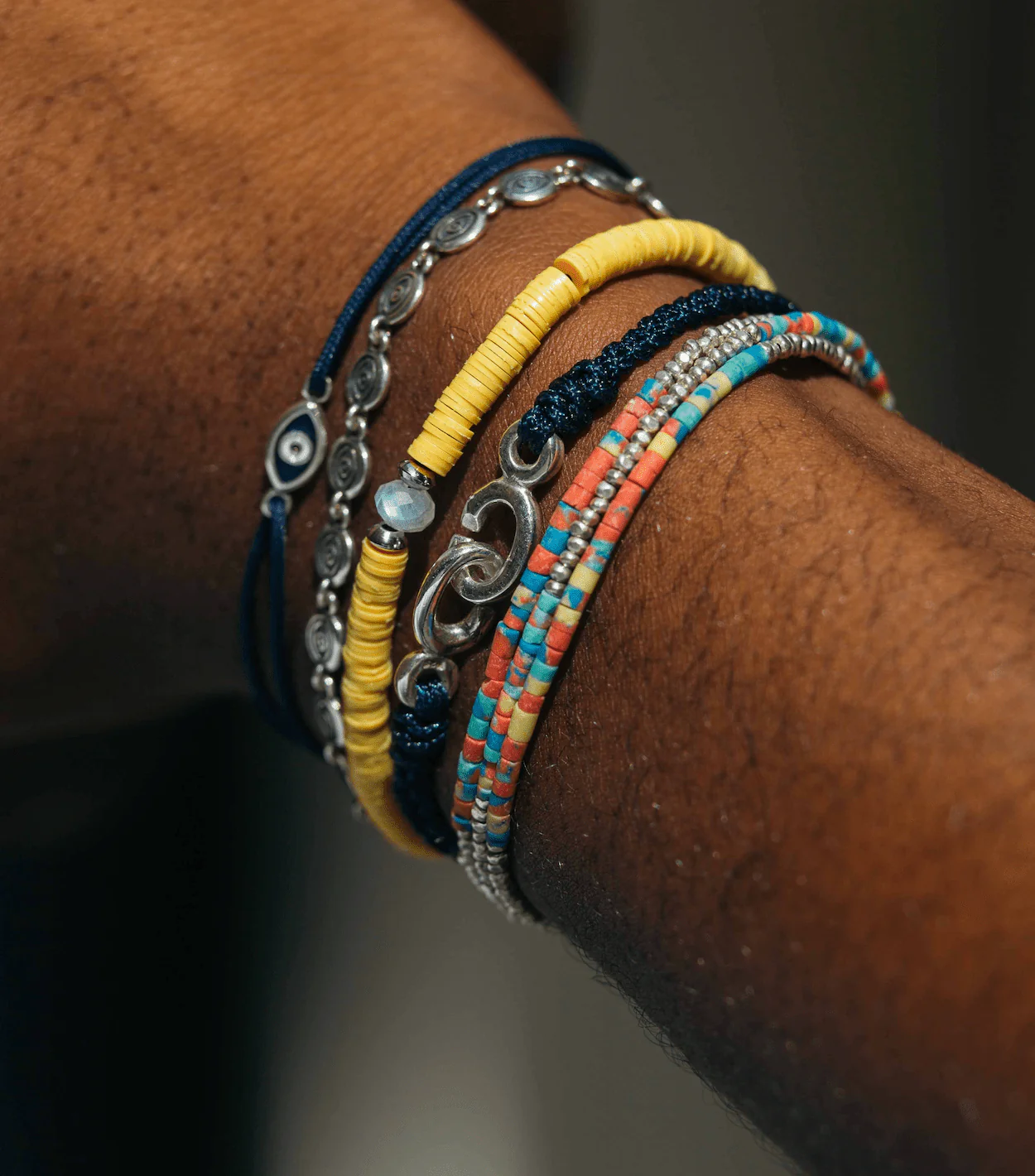3 Laps Bracelet With Afghani And Sterling Silver Beads - Image 4