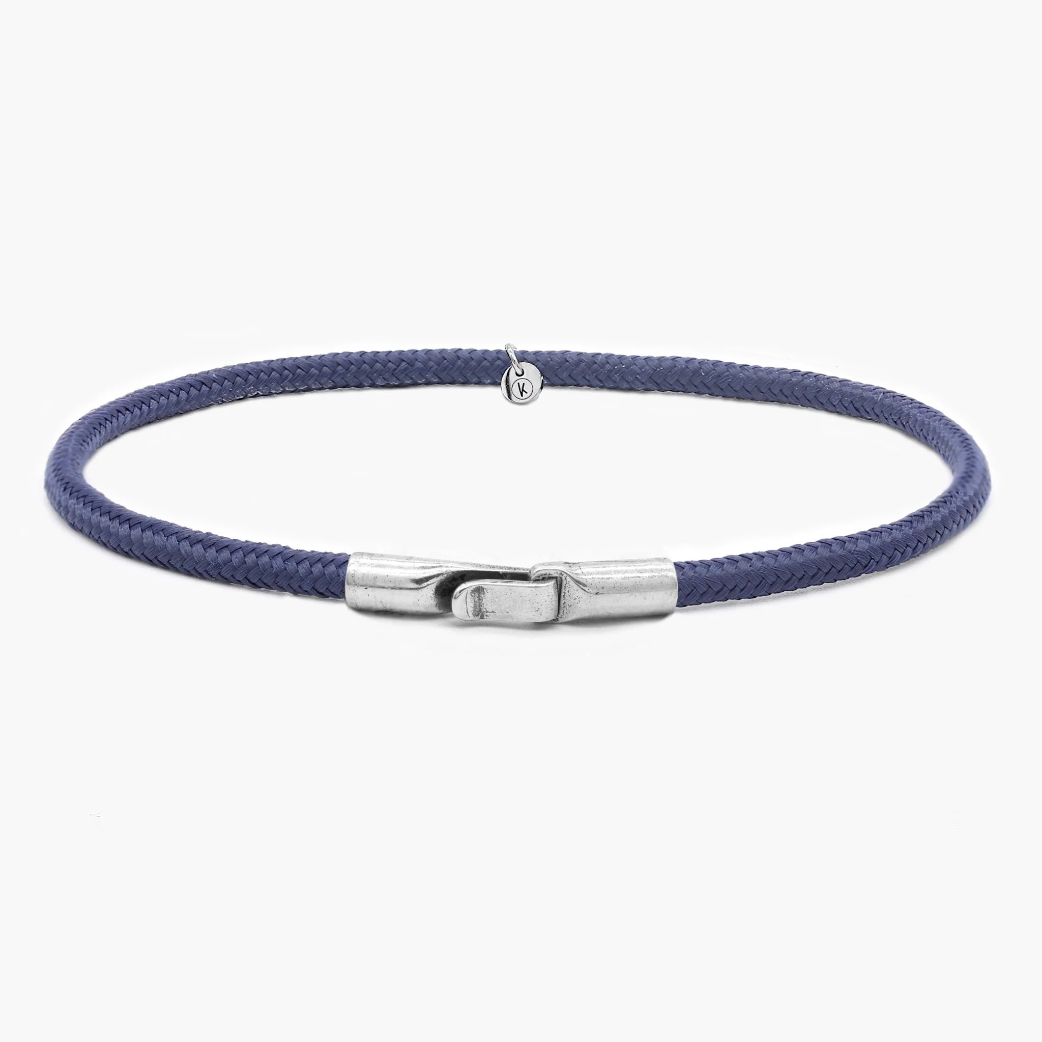 3m Sailing Cord Bracelet With Sterling Silver Clasp (Navy)