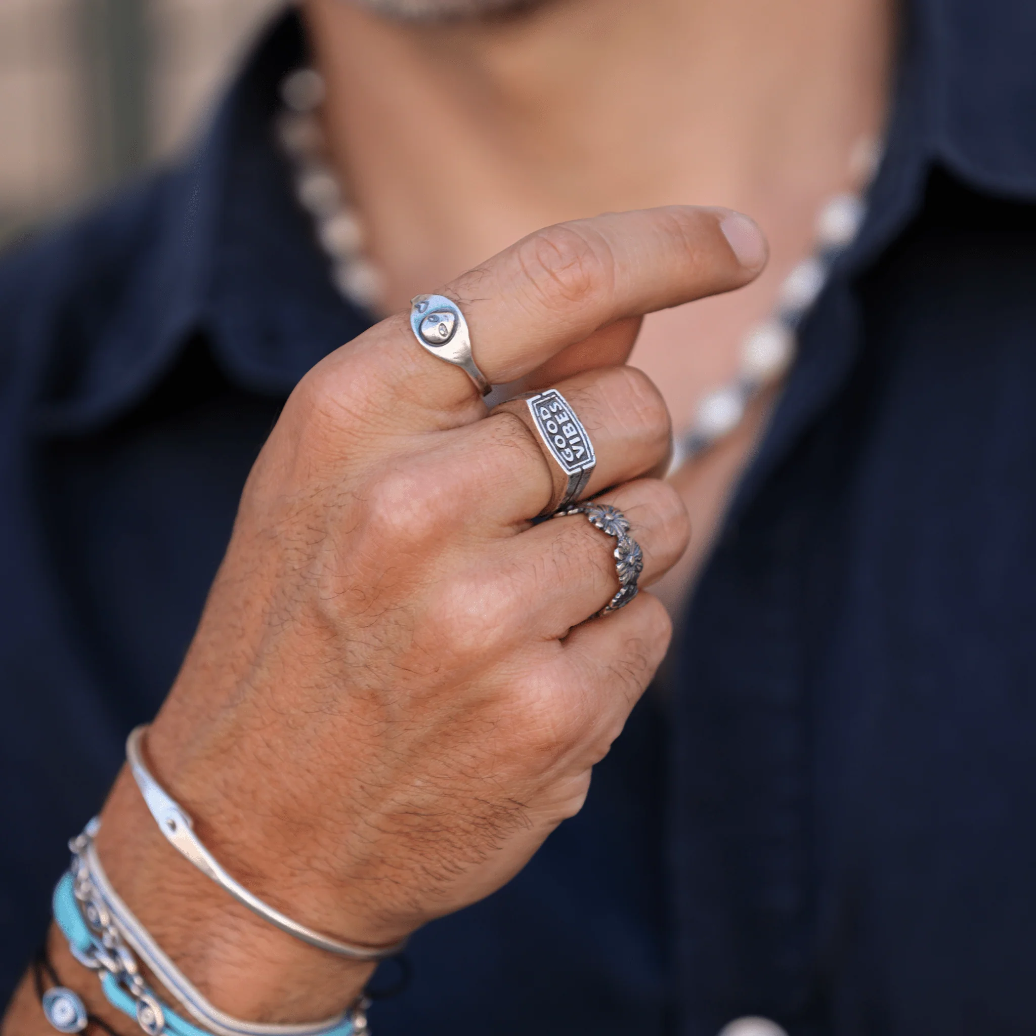 Alien Sterling Silver Ring - Image 2