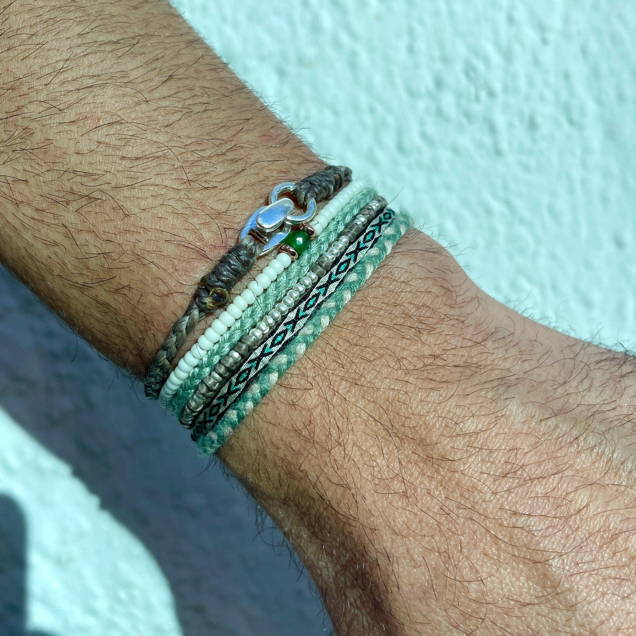 Braided "Antibes" Bracelet With Silver Clasp (Light Brown) - Image 3