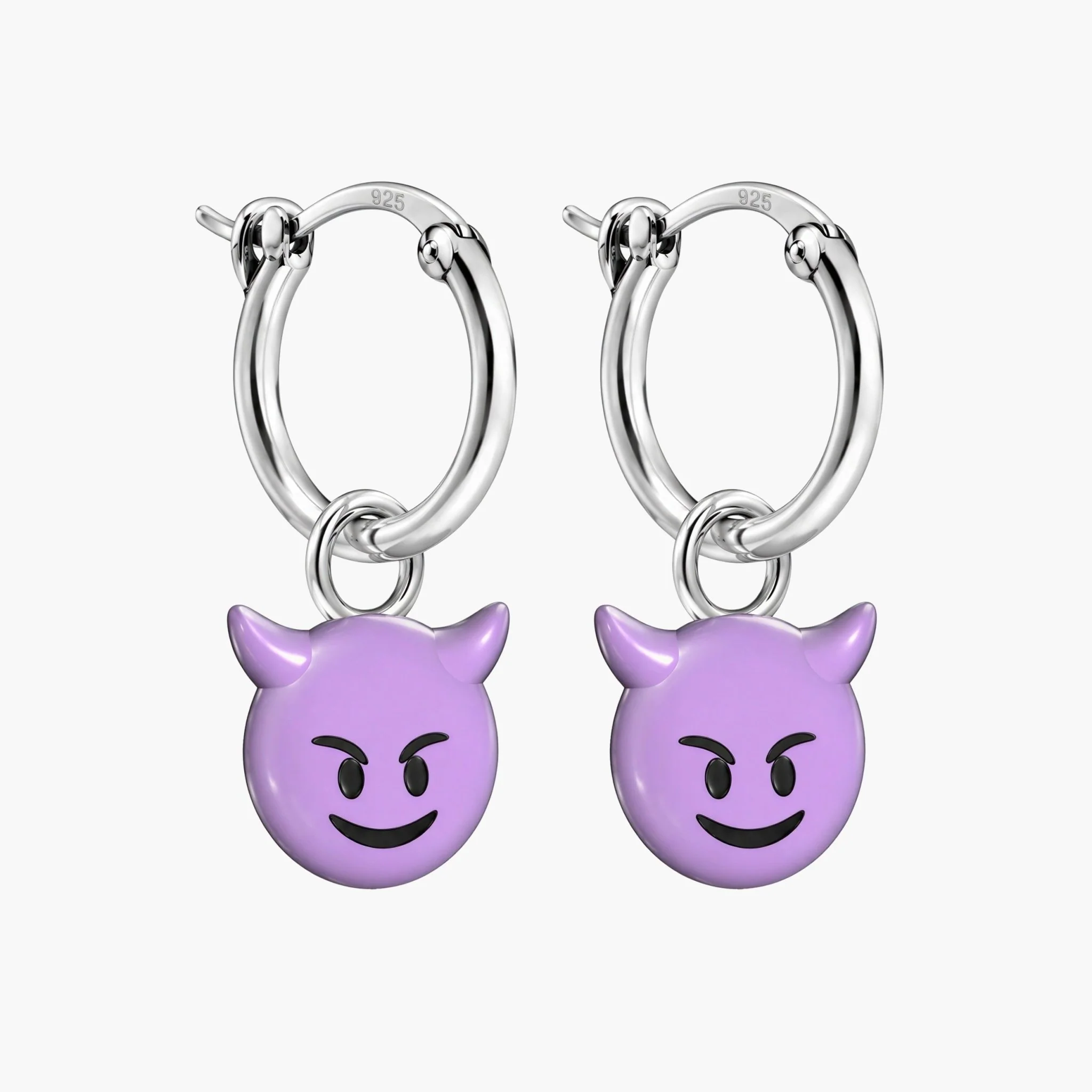 Devil Emoji Sterling Silver Earring - Image 2