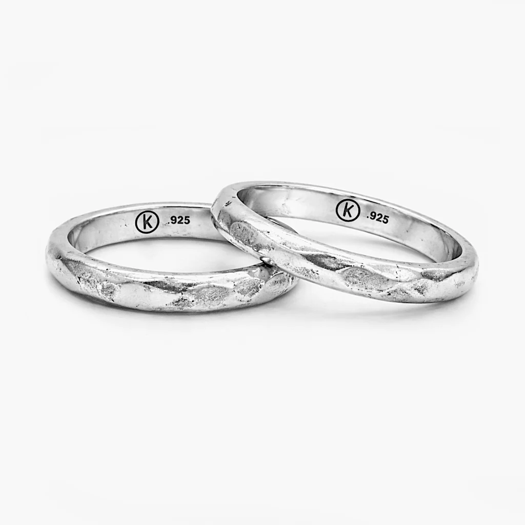 Double Faceted Bands Sterling Silver Ring