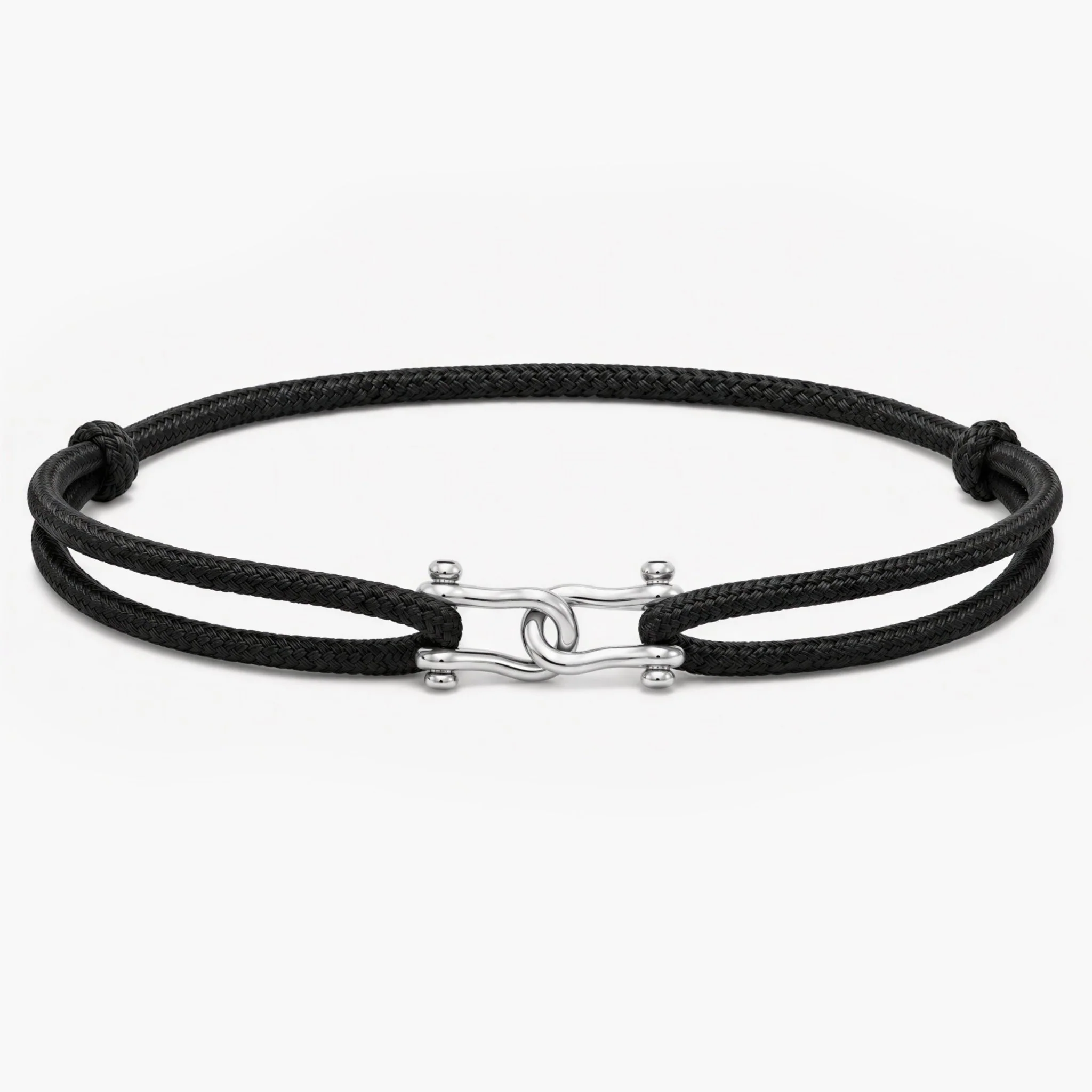 Double Shackles Cord Bracelet (Black)