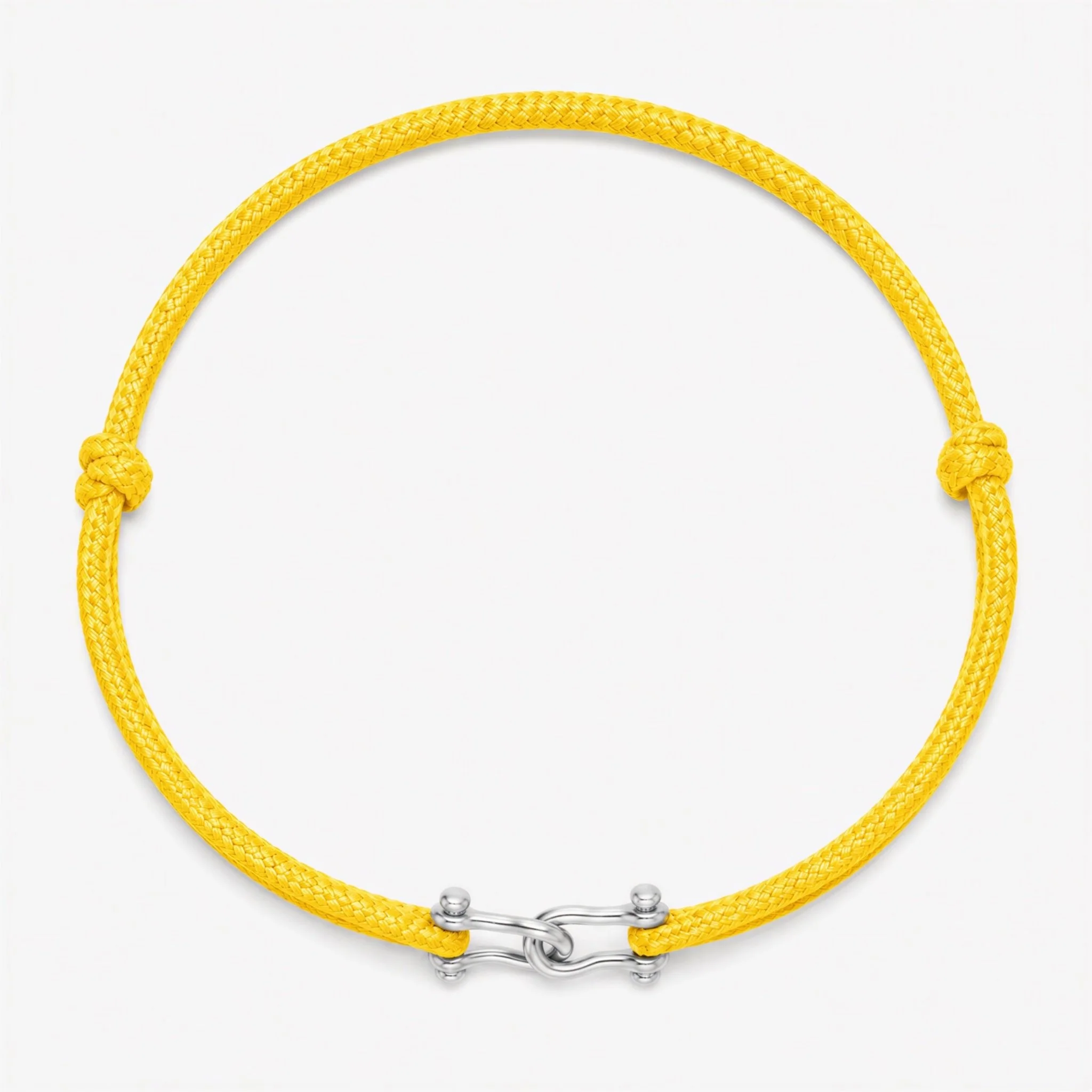 Double Shackles Cord Bracelet (Canary Yellow) - Image 2