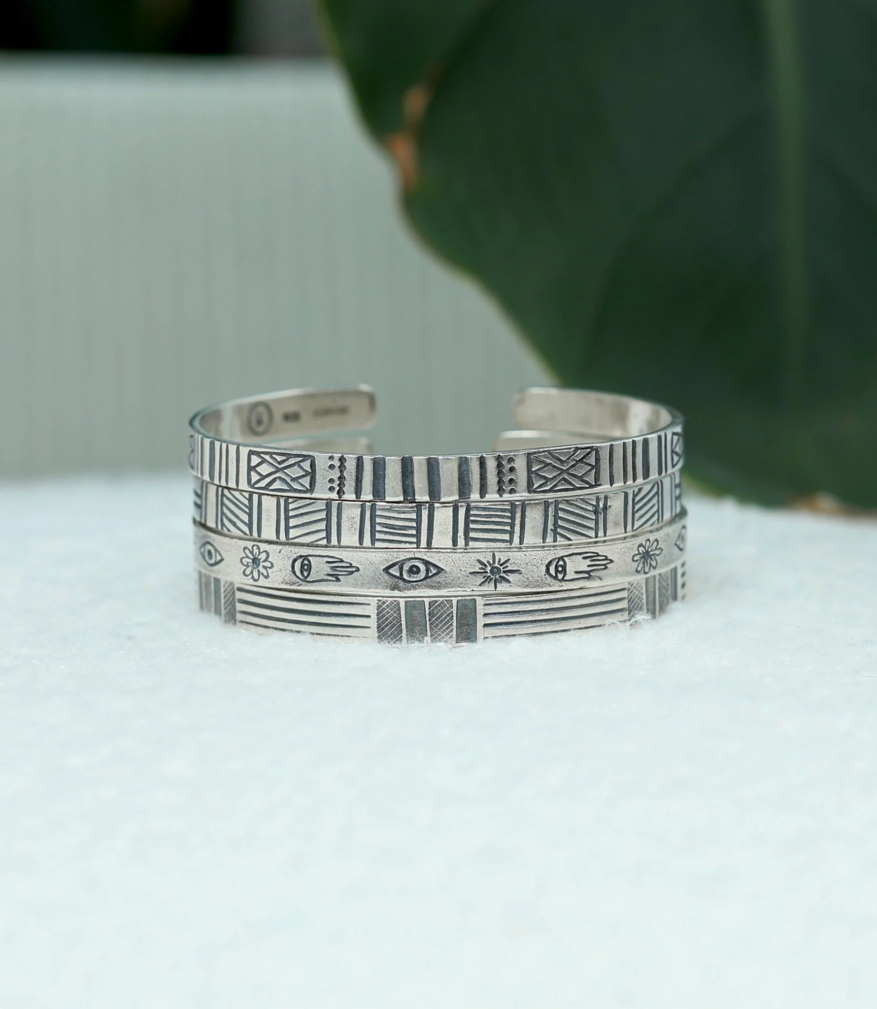 Hand-forged "Maya" Silver Bangle - Image 6