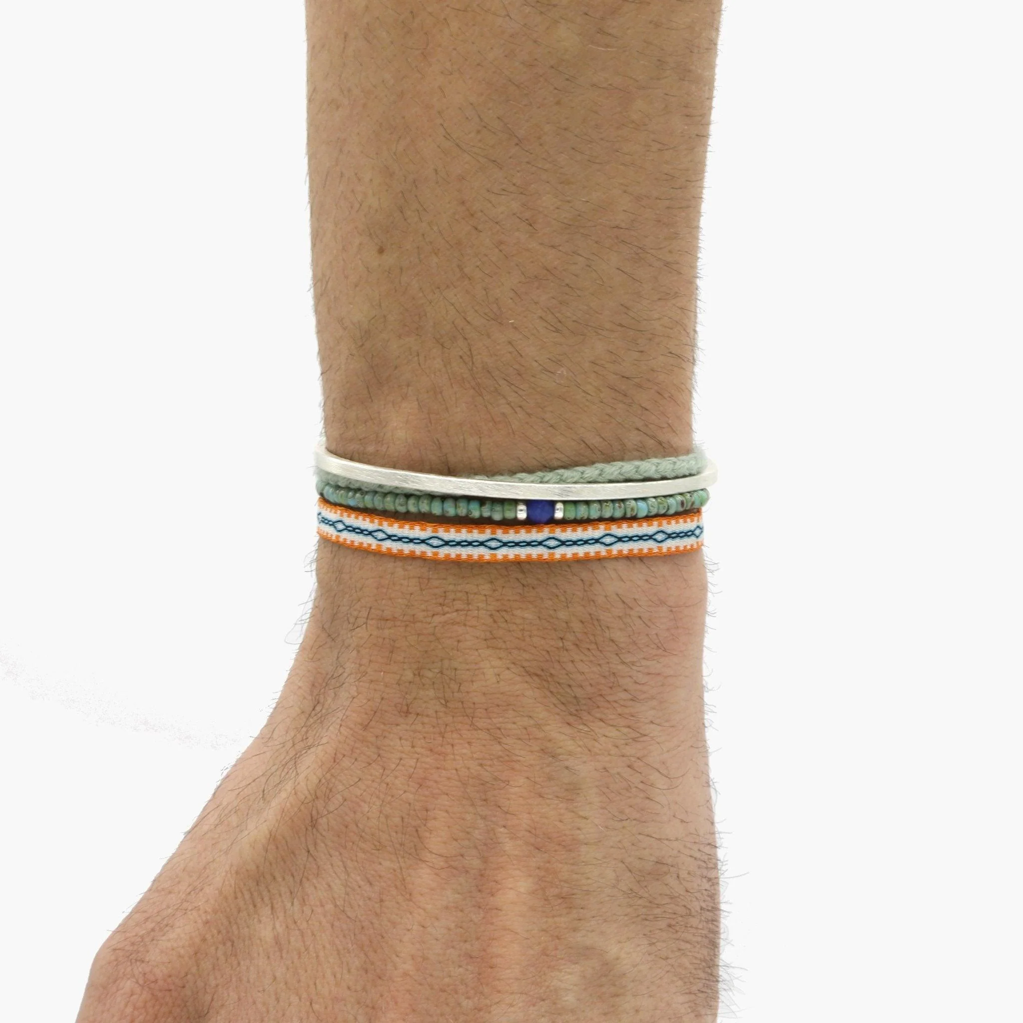 Handmade Purnama Bracelet (Orange/Blue/White) - Image 2