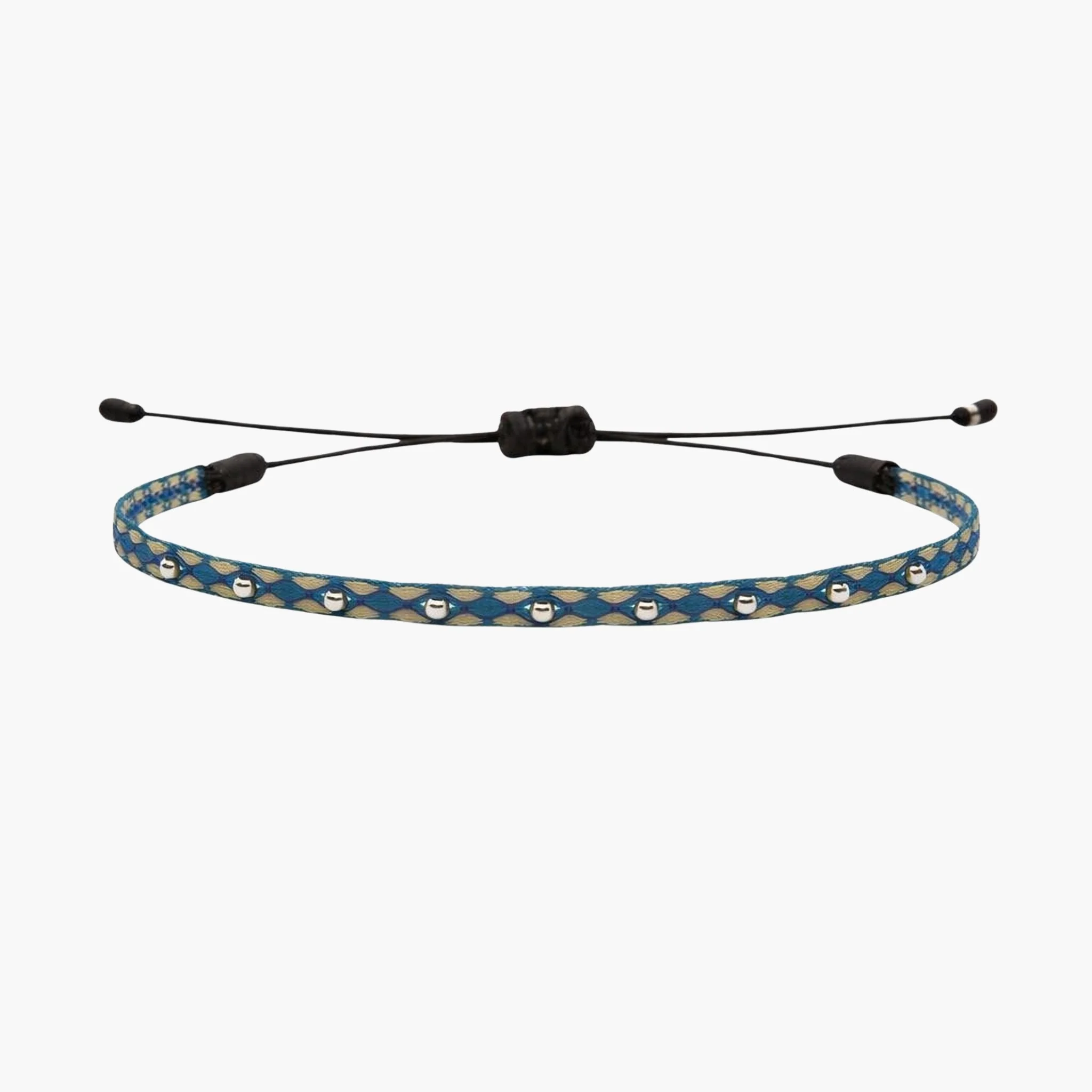 Handmade Silver Purnama Bracelet 28 (Blue)