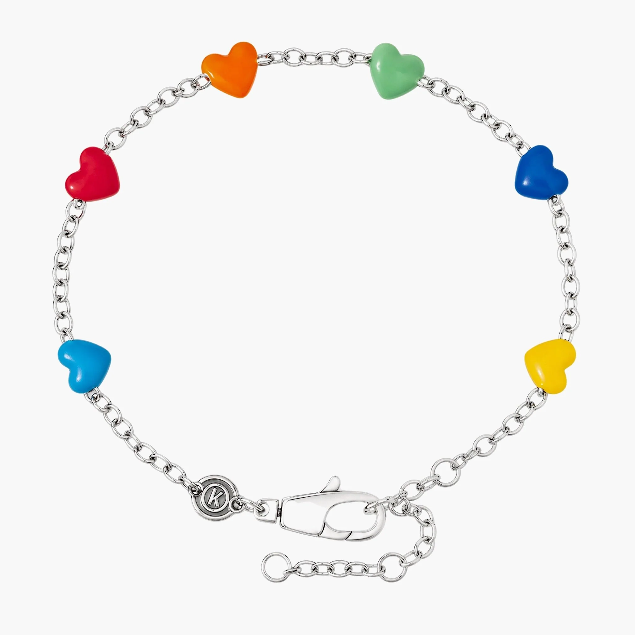 Holidays Sterling Silver Chain Bracelet With Assorted Hearts