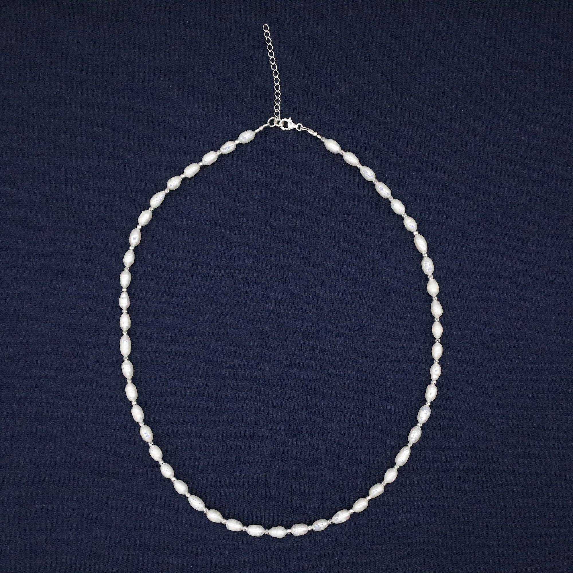 Mini Freshwater Pearls Necklace With Silver Beads - Image 2