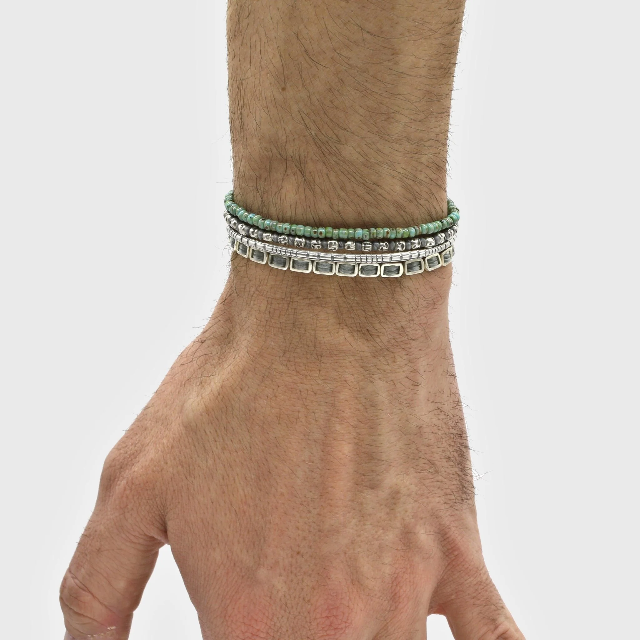 Navajo "Aztec" Silver Bangle - Image 2