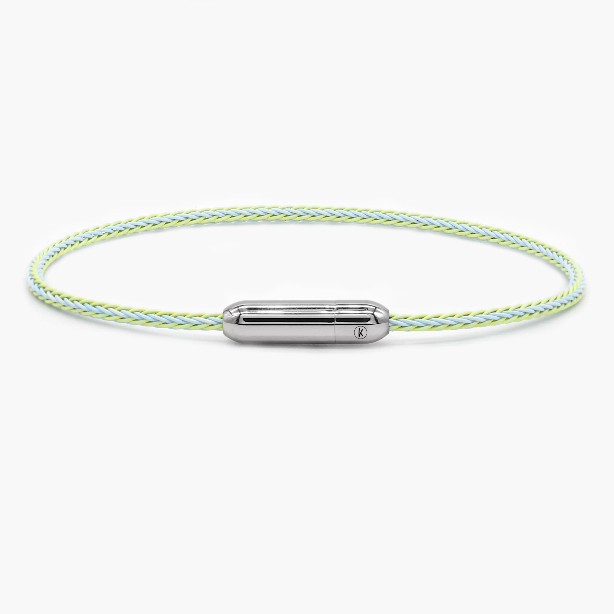 Sailing Cable Bracelet With Silver Screwing Mechanism (Light Blue/Yellow)
