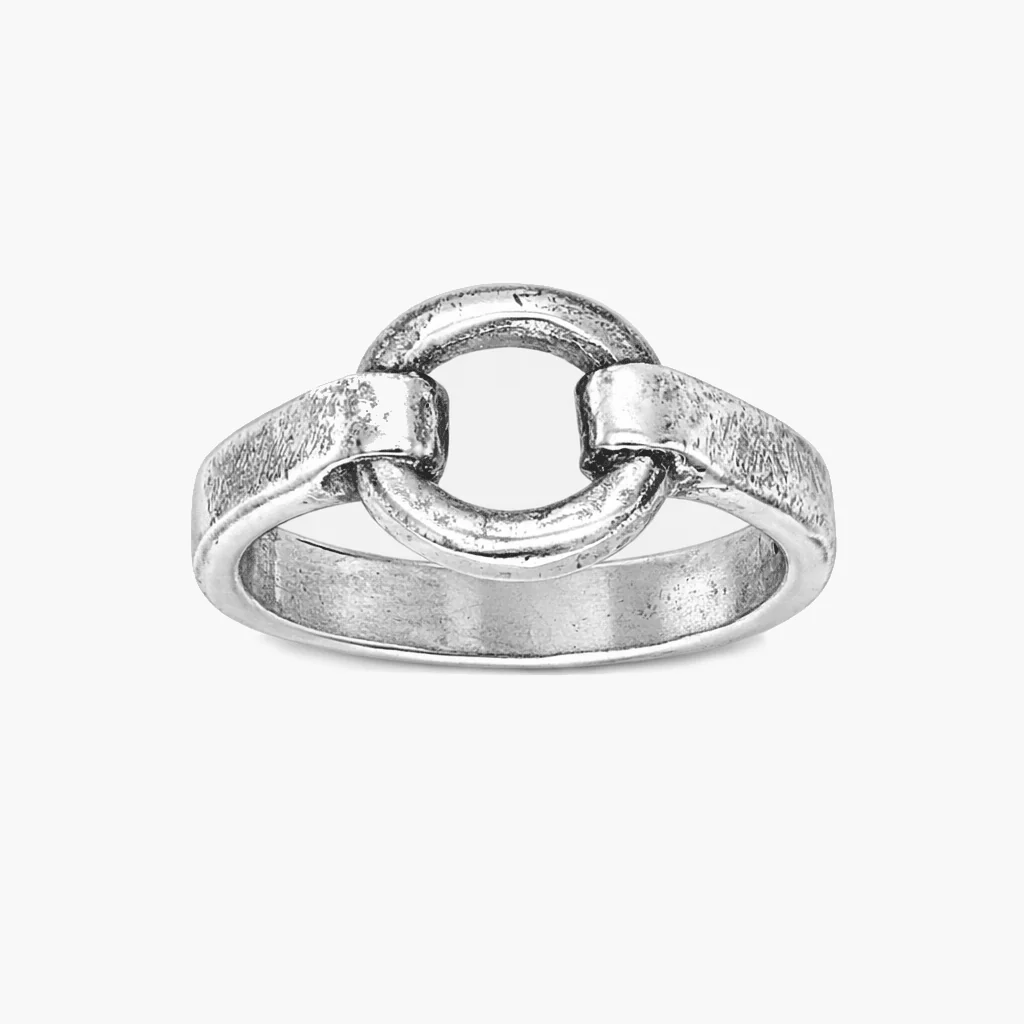 Sterling Silver Round Perforated Signet Ring