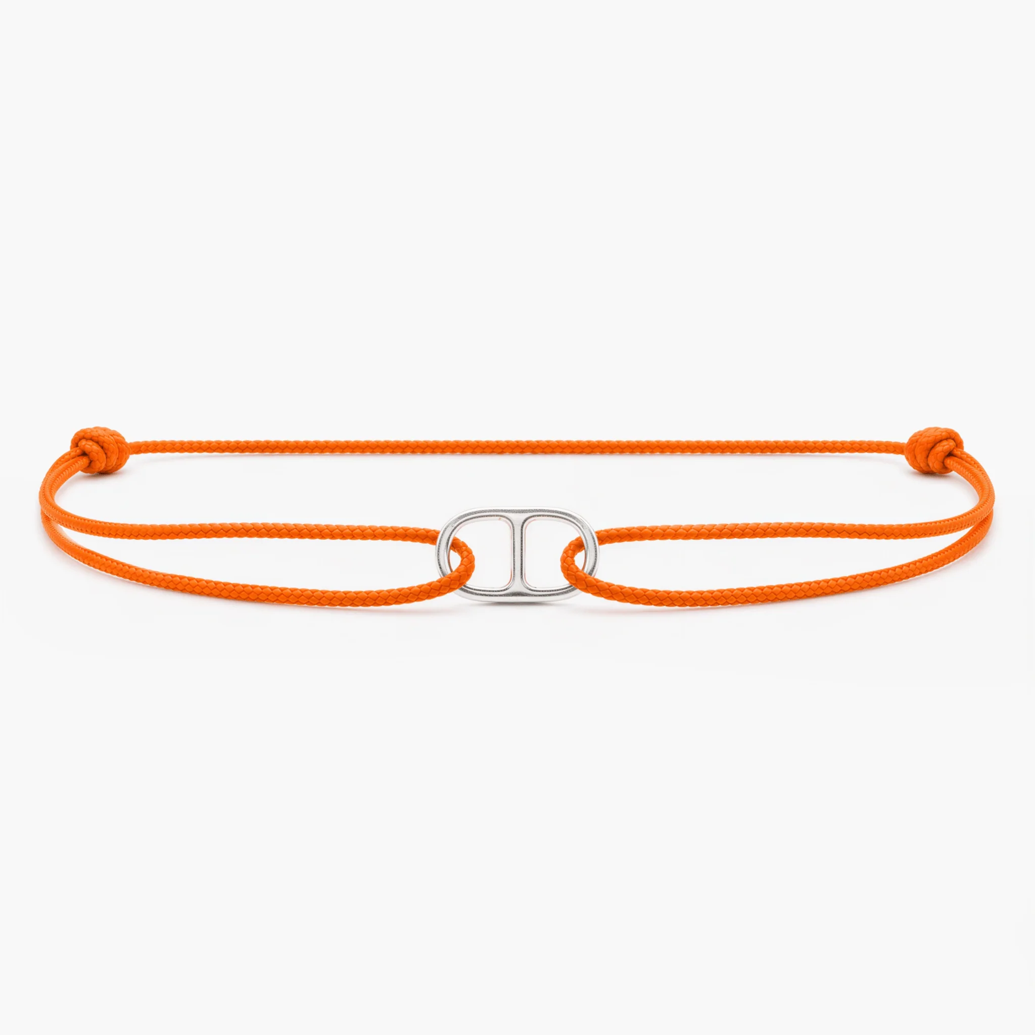 String Bracelet With Sterling Silver Connector (Tangerine)