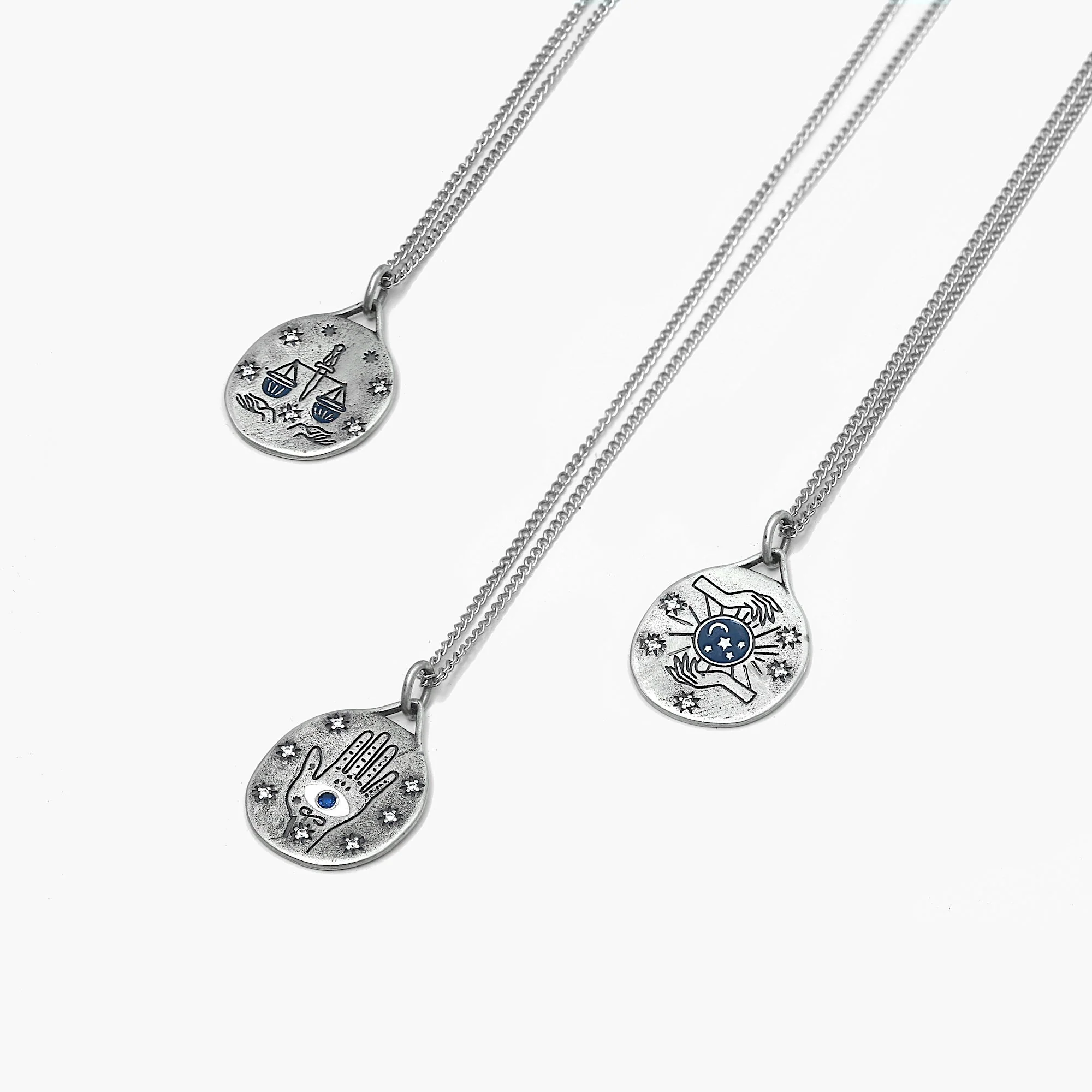 Tarot Card "The Justice" Sterling Silver Necklace - Image 3