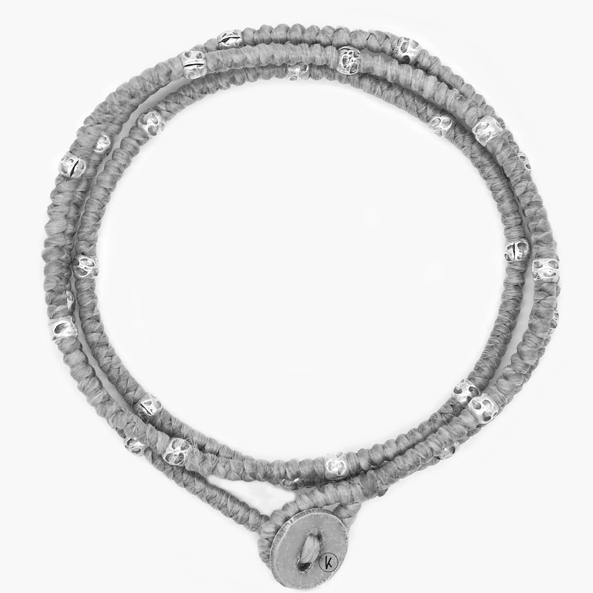 3mm Triple Wrap "Kamasan" Braided Bracelet (Grey)